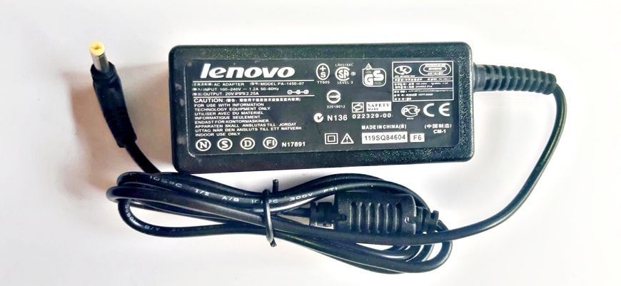 45W блок живлення 20v 2.25a для Lenovo Yoga IdeaPad 100 110 510 710 роз'єм 4.0-1.7mm LN45W-4017-OM фото