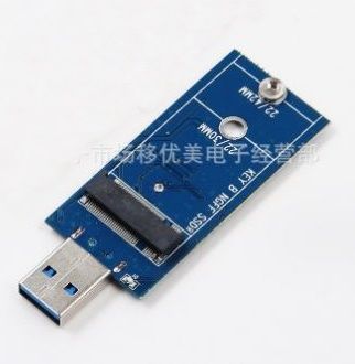 42мм NGFF M2 SSD-USB 3.0 USB 3.0 Тип флеш-диска адаптер с черным корпусом 42MM-M2-USB-3.0 фото