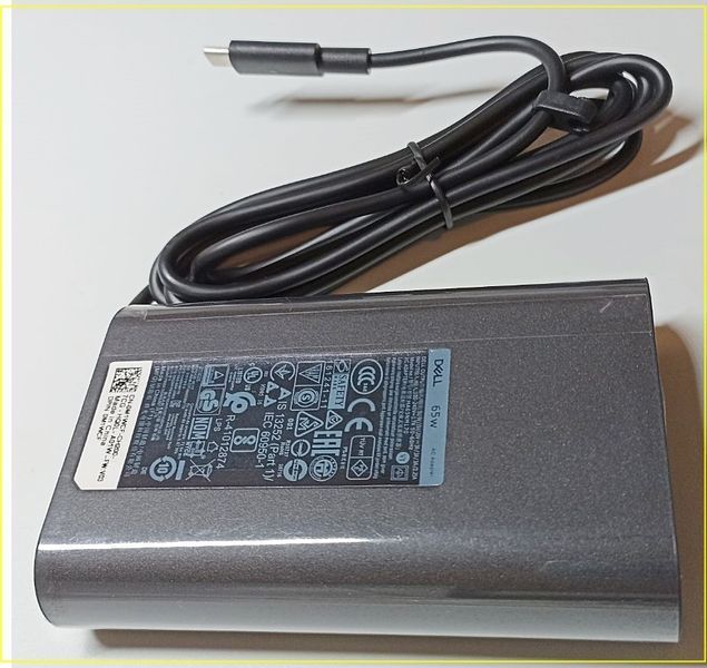 Блок питания для ноутбука Dell XPS 12 9250, Dell Latitude 11 5175, Latitude 12 7275, Latitude 13 7370, Latitude 14 548065W, 2YK0F, M1WCF, 65W адаптер, разъем USB-C 2YK0F фото