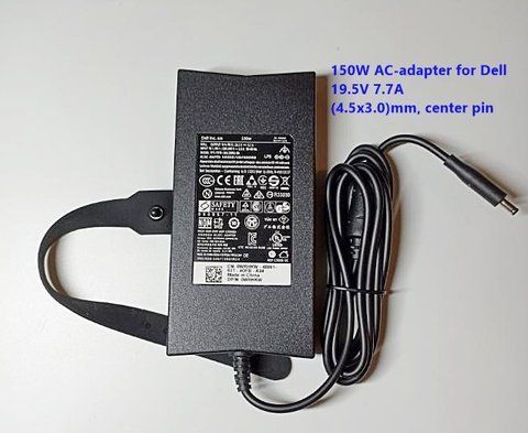 150W Блок живлення для Dell XPS 15 7590, 9560, 9570, 9550, 9530, Precision 5540, 5510, 5520, 5530, M3800, M2800, DA130PM130, 0V363H, 06TTY6 Inspiron, роз'єм 4.5-3.0 мм DE-150W-4530 фото