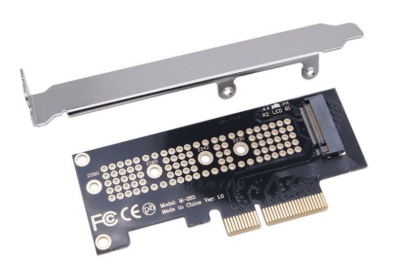 Адаптер PCIE X4 на M.2 NVMe SSD NGFF, клавіша M Карта подвійного інтерфейсу, Підтримка PCI Express 3.0 x4 до 2230, 2242, 2260, 2280 SSD NVME-4X-80 фото