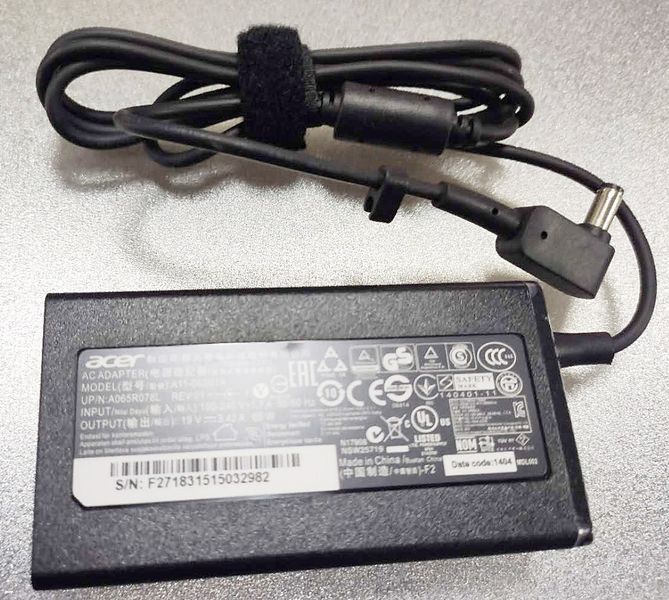 Блок питания  для ноутбука Acer Aspire 5 A515-51-75UY,A515-51G A11-065N1A, 19V 3.42A 65W, Разъем (5.5x1.7)мм AC65-5517-ORG фото
