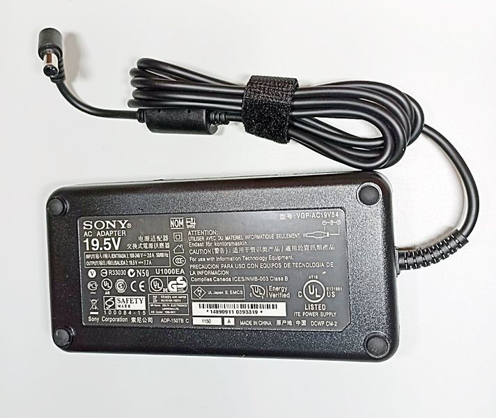 Блок питания 19.5V 7.7A 150W для Sony VAIO Модель VGP-AC19V54, разъем (6.5x4.4)mm VGP-AC19V54 фото