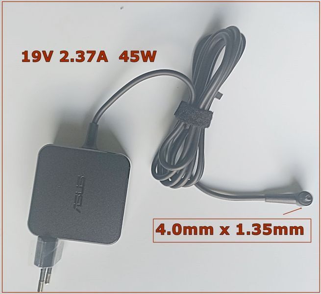 45W Блок питания для Asus UM431D, X512D, UX410U, M409D, A409J, E410M, UX305C, UM433D, UX433F, UX533F, X509F, X412D, M413D, adp-45bw b, 19v 2.37a, Разъем 4.0мм-1.35мм N45W-01 фото