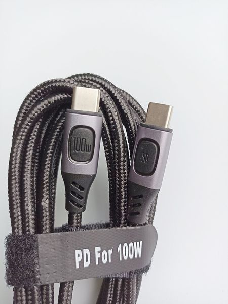 USB 3.2 Gen2, PD100W, USB-C, 20-10 Гбит/с, 1 метр Кабель, 8K 4K @ 60 Гц Видеомонитор QC4.0 Кабель быстрой зарядки для MacBook, Iphone15 pro, TYPE-C 100W-USB-C-01M фото