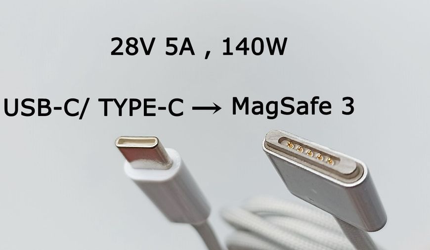 Кабель USB TYPE C &ndash; MagSafe 3, кабель MLYV3ZM/A PD 140W 2m для зарядки MacBook Air (M2, 2022) MacBook Pro (14 дюймов, 2021) MacBook Pro (16 дюймов, 2021) CA-C-MAG3 фото