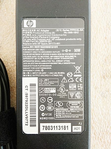 19V 4.74A 90W, блок питания для ноутбука HP Pavilion DV6-7000 DV7-6100 Envy DV4-5200 Probook 430 470 650 4430s, 4530 Elitebook 720 850 2170P 6930P 8440P Compaq CQ60 CQ58, Разъем 7.4мм-5.0мм HP90W-7450-ORG фото