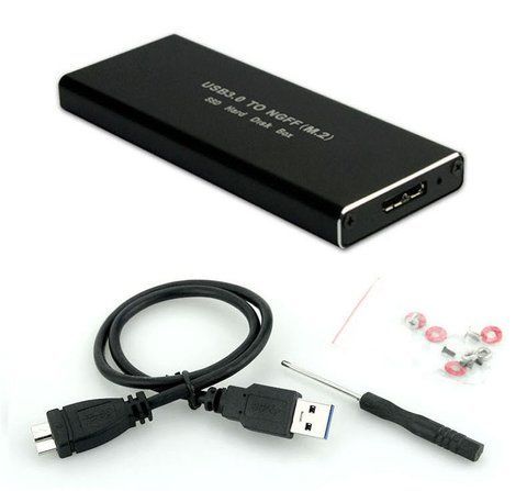 M.2/SATA SSD на USB 3.0 Внешний карман с UASP, поддержка NGFF/M.2 2280, 2260, 2242, 2230 SSD с ключом B/ключом B+M M2-USB-3-BOX фото