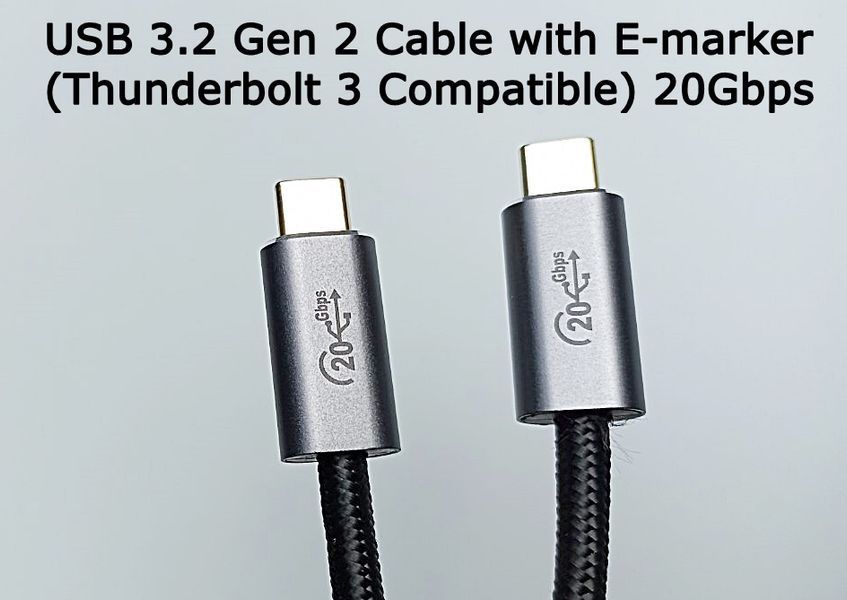 USB 3.2 Gen2, PD100W, USB-C, 20 Гбит/с, 1.5 метра кабель, Быстрая зарядка 20В 5А PD, видео 4K@60 Гц для MacBook Pro, iPad Pro, Iphone15 pro, монитор USB-C, SSD 20GB-USB-C-15M фото