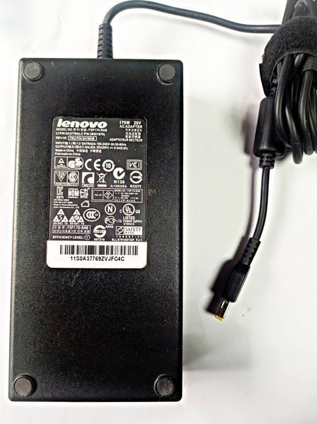 20V 8.5A 170W, блок живлення для Lenovo Thinkpad E440 E450 E540 E550 E555 W540 W541 W550s P50 P51 P70 T431s T440 T440p T440s T450 T450s Yoga 15, 4X20E50574, ADL170NLC3A  LN170W-Y фото